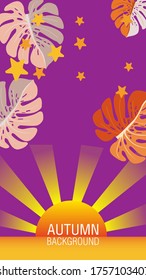 Designs templates of autumn background. Autumn poster, flyer, invitation, card. Vector Illustration