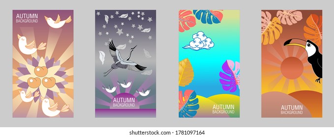 Designs templates of autumn background. Autumn poster, flyer, invitation, card. Vector Illustration