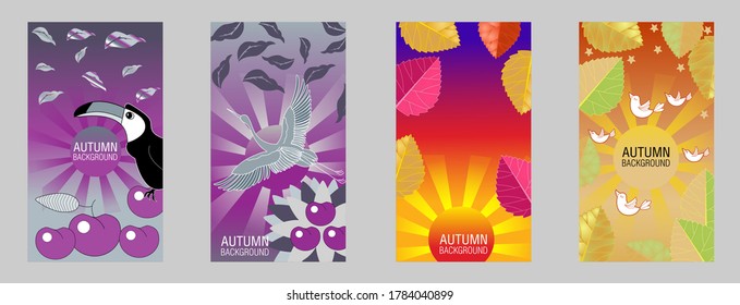 Designs templates of autumn background. Autumn poster, flyer, invitation, card. Vector Illustration