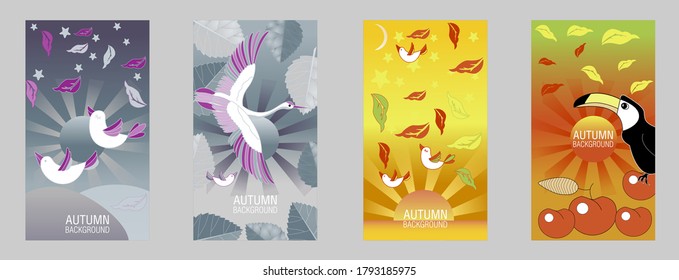 Designs templates of autumn background. Autumn poster, flyer, invitation, card. Vector Illustration