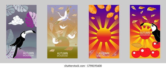 Designs templates of autumn background. Autumn poster, flyer, invitation, card. Vector Illustration