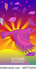 Designs templates of summer and autumn background. Seasons poster, flyer, invitation, card. Vector Illustration