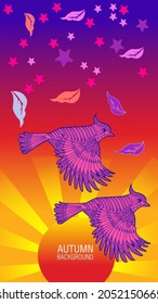 Designs templates of summer and autumn background. Seasons poster, flyer, invitation, card. Vector Illustration