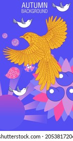 Designs templates of summer and autumn background. Seasons poster, flyer, invitation, card. Vector Illustration