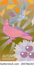 Designs templates of summer and autumn background. Seasons poster, flyer, invitation, card. Vector Illustration