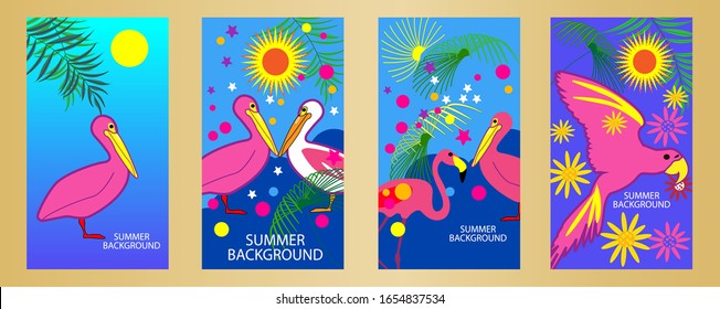 Designs templates of summer background. Summer poster, flyer, invitation, card. Vector Illustration