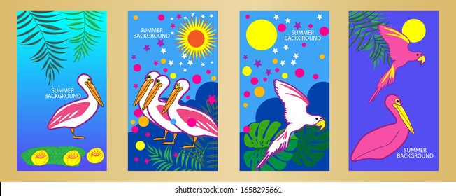 Designs templates of summer background. Summer poster, flyer, invitation, card. Vector Illustration