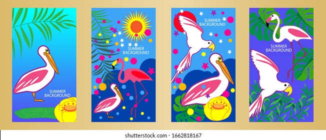 Designs templates of summer background. Summer poster, flyer, invitation, card. Vector Illustration