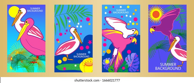 Designs templates of summer background. Summer poster, flyer, invitation, card. Vector Illustration