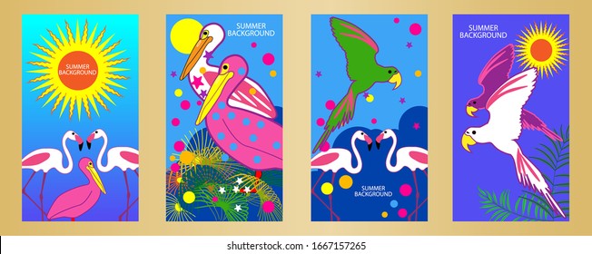Diseña plantillas de fondo de verano. Afiche de verano, volante, invitación, tarjeta. Ilustración vectorial