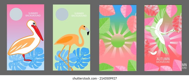 Designs templates of summer and spring background. Seasons poster, flyer, invitation, card. Vector Illustration
