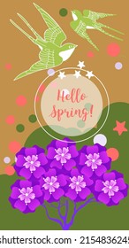 Diseña plantillas de fondo de verano y primavera. Cartel de temporada, volante, invitación, tarjeta. Ilustración vectorial
