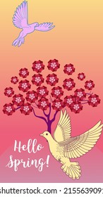 Designs templates of summer and spring background. Seasons poster, flyer, invitation, card. Vector Illustration
