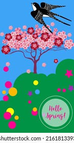 Diseña plantillas de fondo de verano y primavera. Cartel de temporada, volante, invitación, tarjeta. Ilustración vectorial
