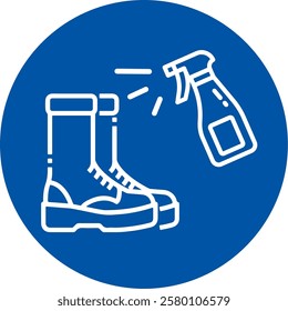 Desinfectar calzado al ingresar, desinfección, limpieza, señal, simbolo, Disinfect footwear upon entry, disinfection, cleaning, sign, symbol