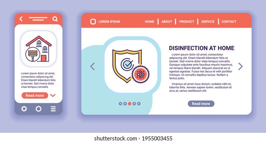 Desinfection at home web banner and mobile app kit. Health care. Outline vector illustration.
