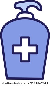 Desinfektionsflüssigkeit, Illustration, Vektorgrafik auf weißem Hintergrund.
