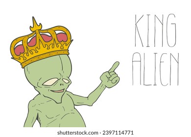Desing of alien king draw