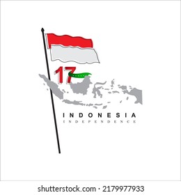 Desing for banner, greeting card, of Indonesia independence day