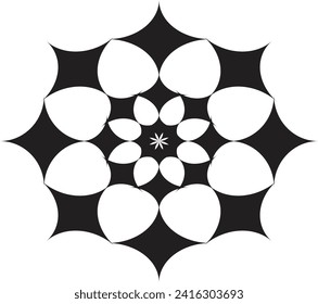 desing, graphic, flower, element, black
