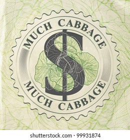 The desire of wealth with the image of head of cabbage