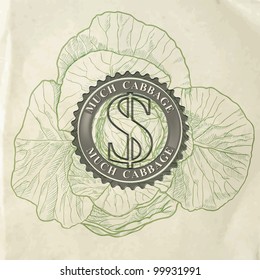 The desire of wealth with the image of head of cabbage
