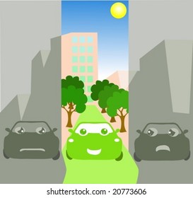 Desired green city, Vector