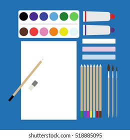Desk artist. The drawing tools