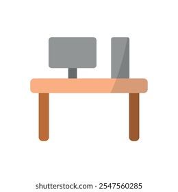 Desk bedroom icon vector basic design simple and modern concept graphic