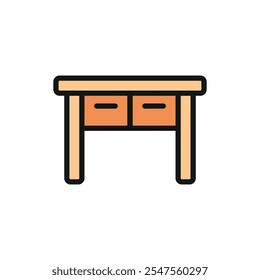 Desk bedroom icon vector basic design simple and modern concept graphic