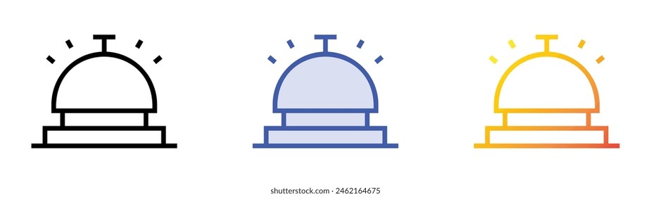 desk bell icon. Linear, Blue Fill and Gradient Style Design Isolated On White Background