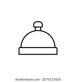 desk bell icon Simple outline illustration