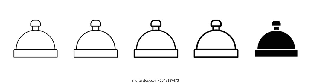 Icono de campana de escritorio Conjunto de logotipo de línea delgada simple