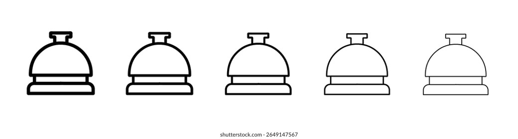 Icono de campana de escritorio Logotipo de contorno de Vector simple