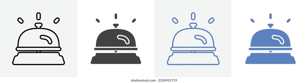 Conjunto de Vector de icono de campana de escritorio para Web