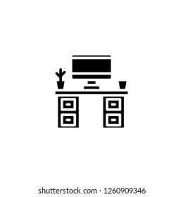 desk black icon