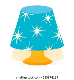 Desk blue lamp light icon. Vector illustration isolated on white background.