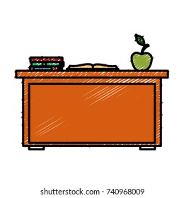 Desk with books