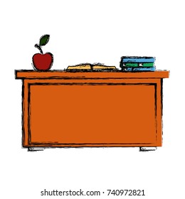 Desk with books