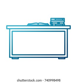 Desk with books