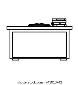 Desk with books