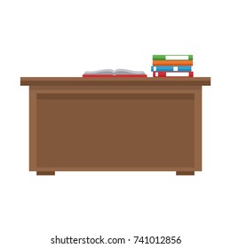 Desk with books