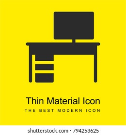 Desk bright yellow material minimal icon or logo design