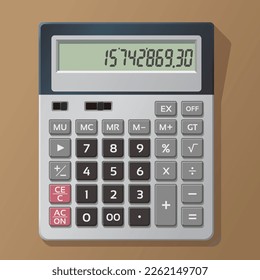 Desk Calculator, vector illustration isolated, eps