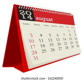 desk calendar 2014 august