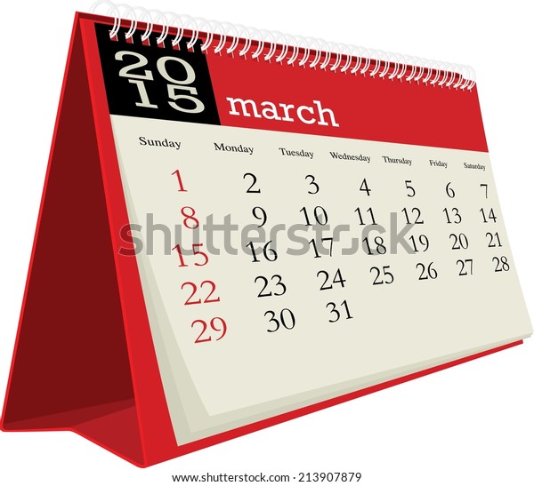 Desk Calendar 2015 March Stock Vector Royalty Free 213907879