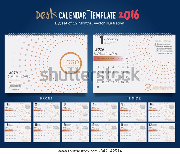 Desk Calendar 2016 Vector Design Template Royalty Free Stock Image
