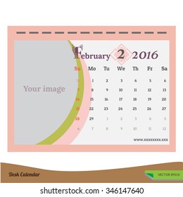 Desk Calendar 2016 Vector pastel style collections.