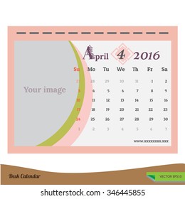 Desk Calendar 2016 Vector pastel style collections.