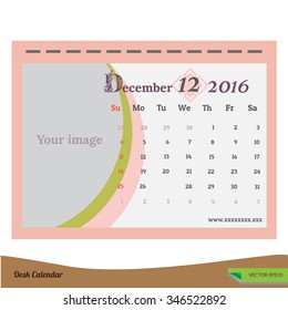 Desk Calendar 2016 Vector pastel style collections.